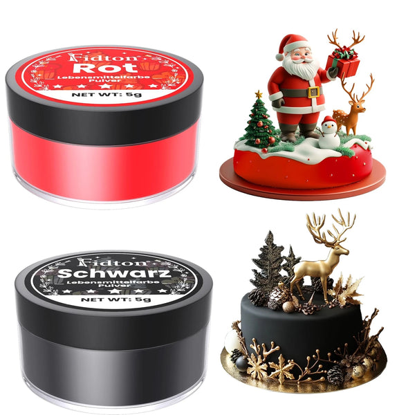 Potravinářské barvivo v prášku - červené a černé - 5 g